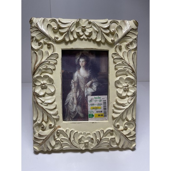 The Unbranded Brand Other - Ornate 4x6 Picture Frame Flowers Heavy 3D Raised